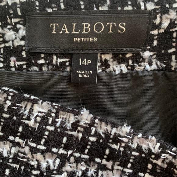 Talbots Tweed Pencil Skirt in Black & White Tweed - Picture 5 of 6